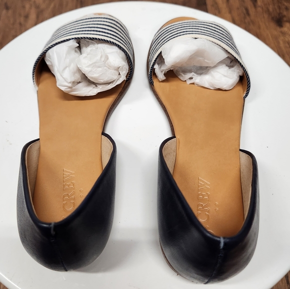 JCrew White/Navy Stripes Flat Shoes - Picture 5 of 6